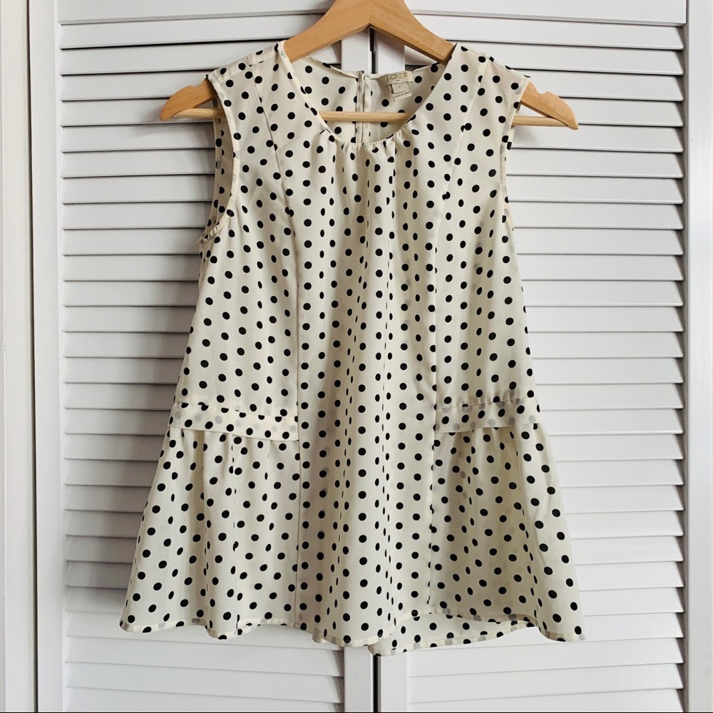 J Crew Factory Polka Dot Sleeveless Blouse Size 0